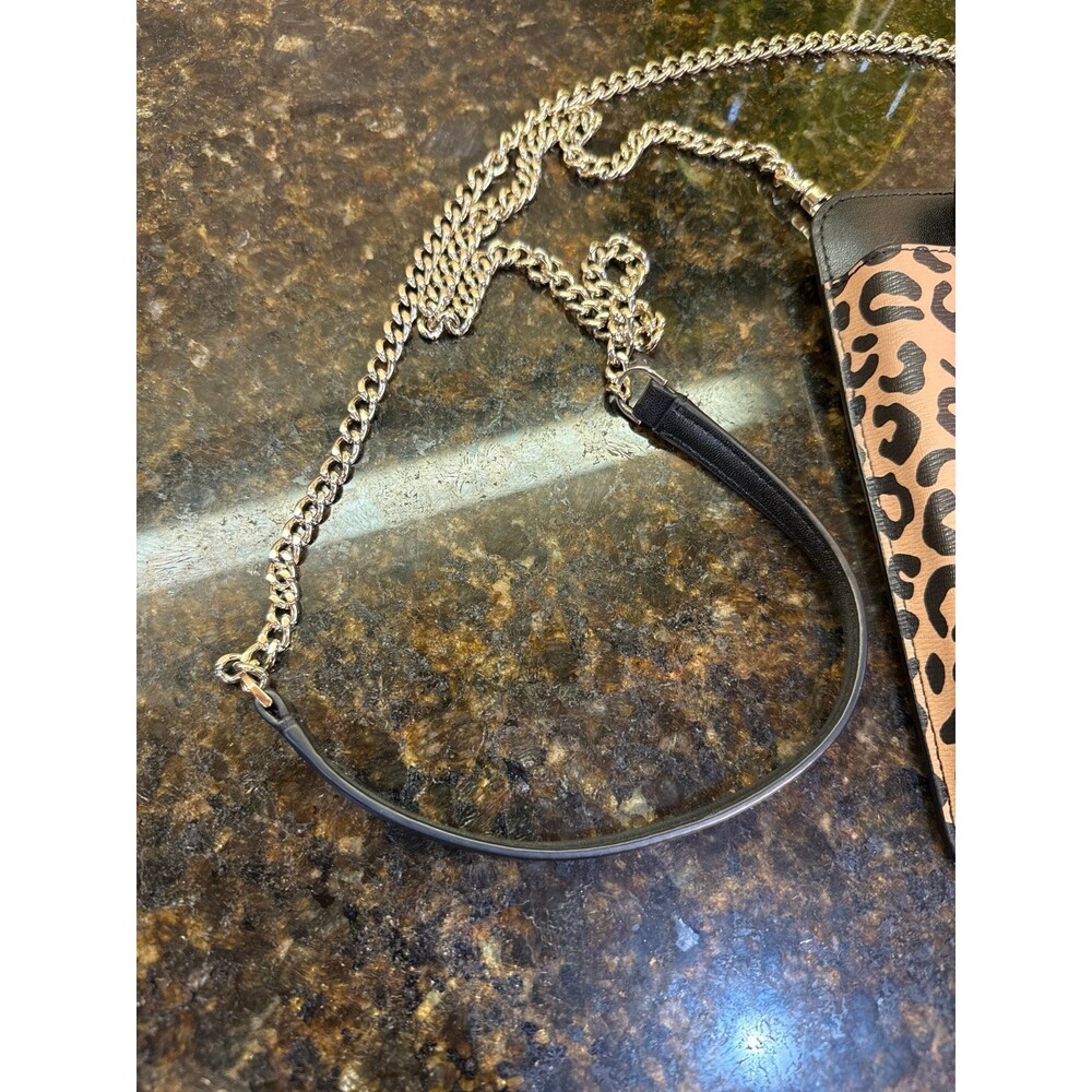 Kate Spade New York Leopard Print Phone Crossbody Wallet Purse Chain Strap NWOT - Picture 3 of 6